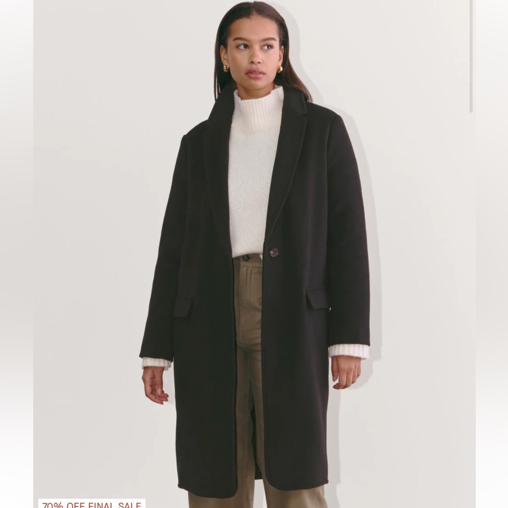 Everlane The Topcoat Wool — Black — XXS — NWT